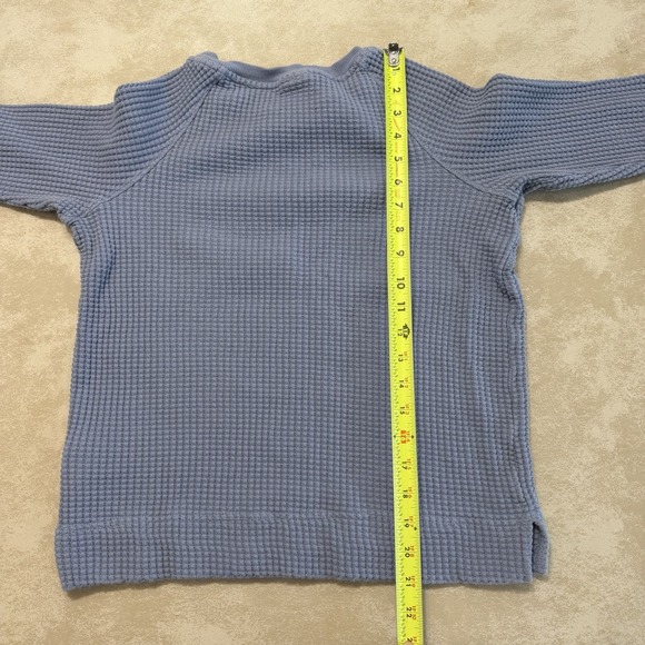 The North Face Women's Waffle Knit Pullover Blue Small Thermal Sweatshirt - Picture 3 of 5